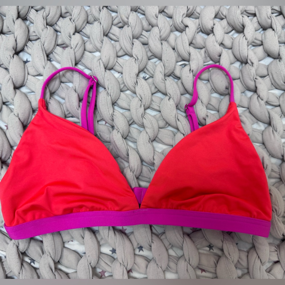 Billabong Red Bikini Top with Pink Trim